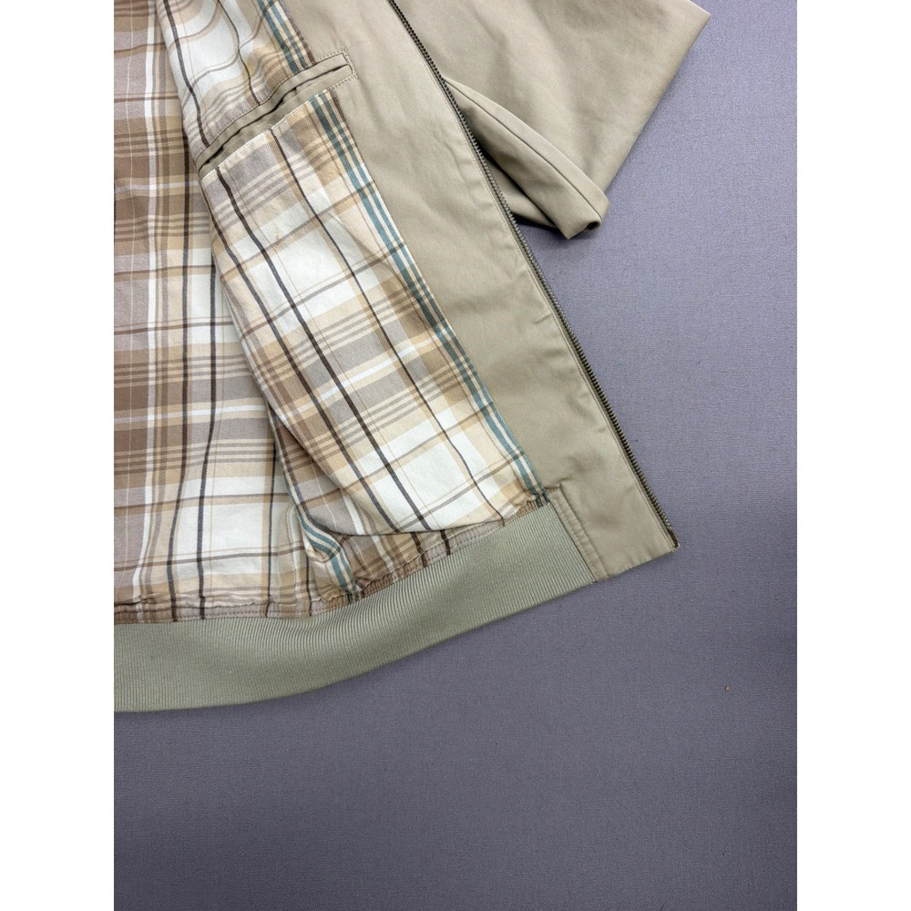 Polo Golf Ralph Lauren Harrington Jacket Tan Khaki Plaid Lined Mens Medium - Picture 9 of 12
